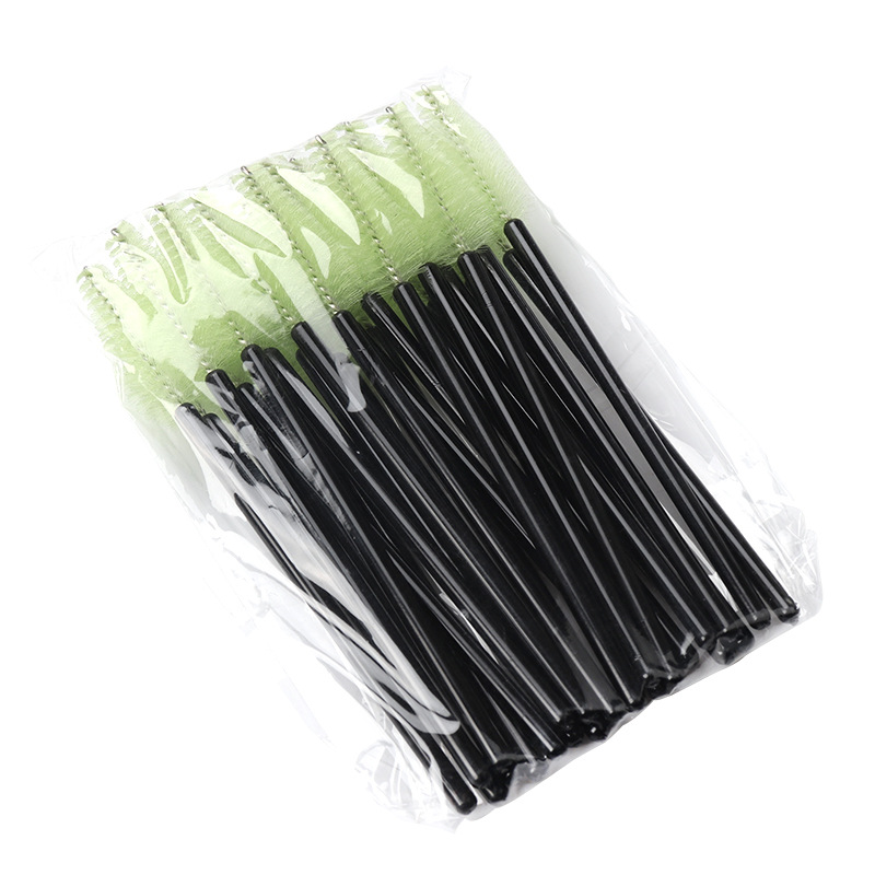 50Pcs Wimper Wenkbrauw Borstel Water Shape Nylon Materiaal Wimpers Make Borstels Wimper Extension Beauty Tools Mascara Wand: Goud