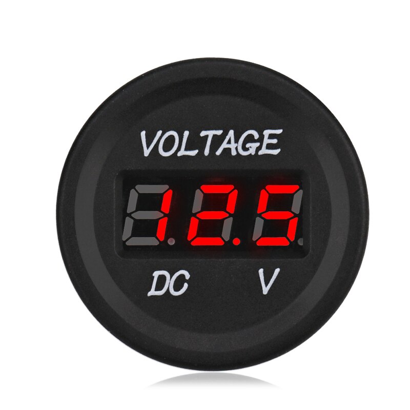 Adpow Universele Dc 12 V-24 V Led Display Marine Motorcycle Auto Voltmeter Gauge Voltage Meter Panel Waterdichte Voltmeter monitor