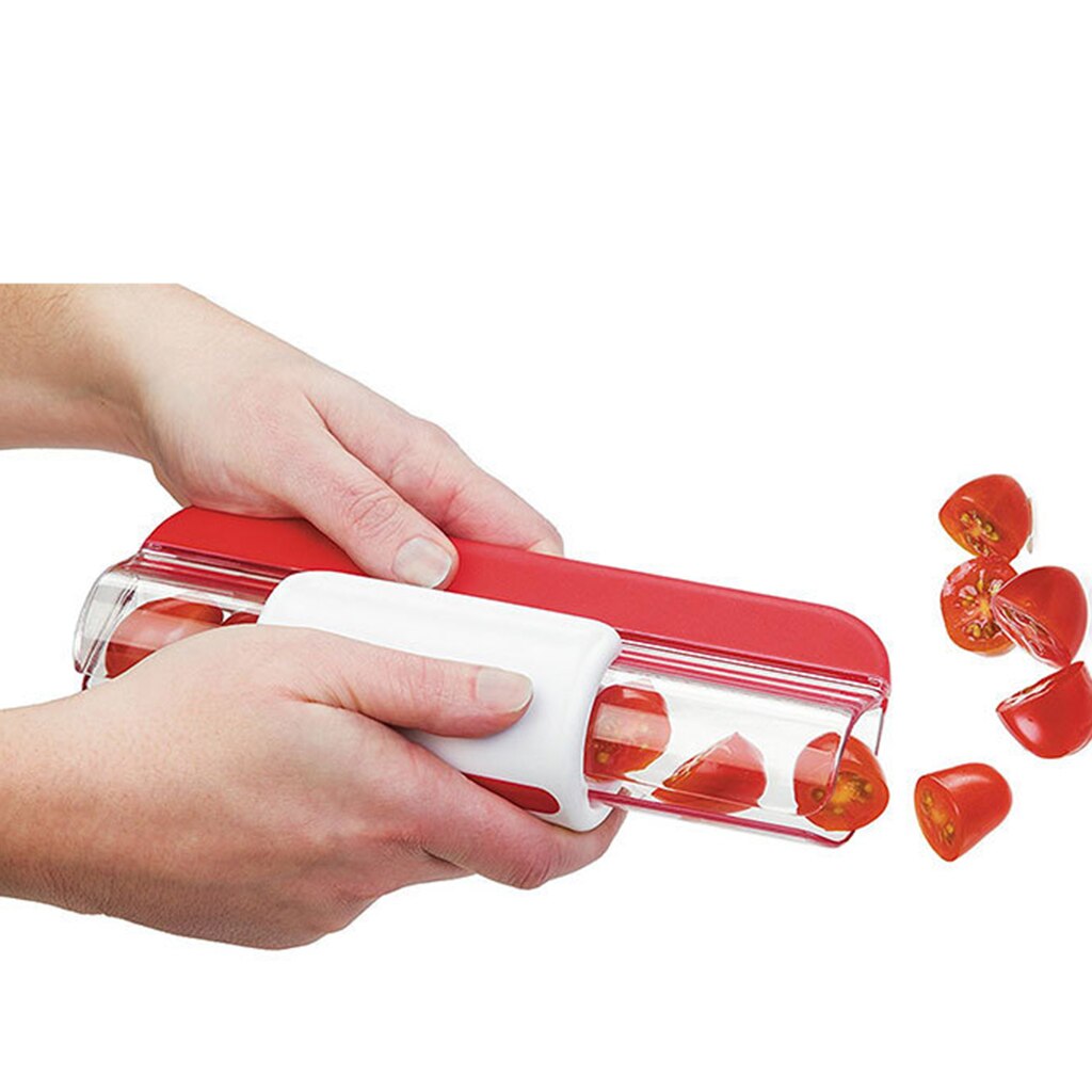 Kitchen Fruits Tomato Cherry Cutter Zip Grape Slicer SLice Cherry Tomatoes Easily Divider,2 Color