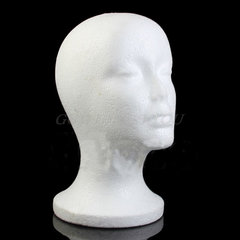 Female Foam Wig Hair Hat Glasses Display Mannequin Manikin Styrofoam Head Model