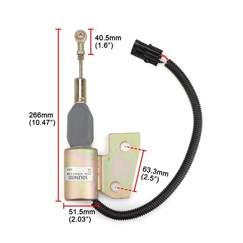 Slå av solenoid til cummins 4bt sa4941-24 hyundai  r130 3991168
