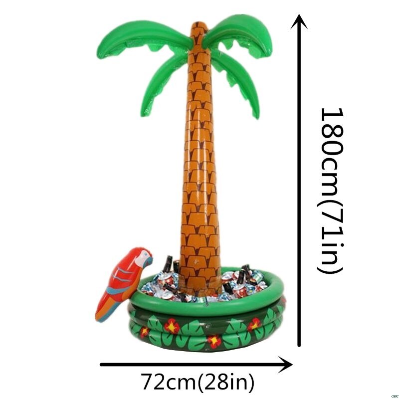 Gonfiabile Secchiello per Il Ghiaccio Hawaii 71 "180 Centimetri di Palma da Cocco Ghiaccio Bevande buffet