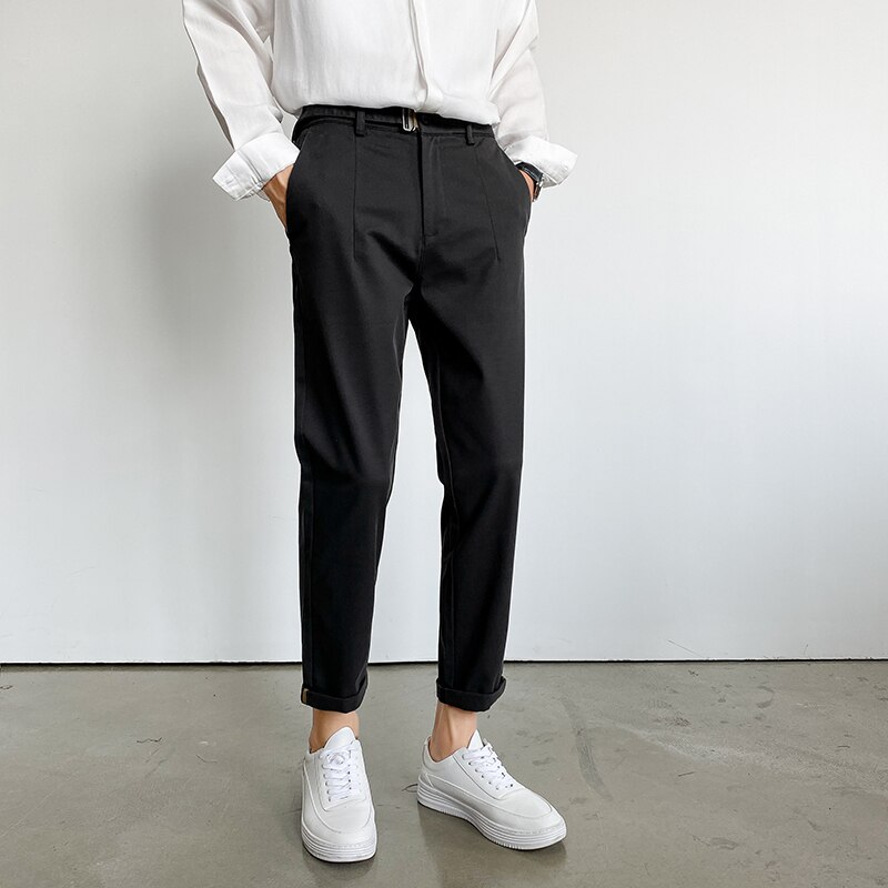 Business Dress Pants Men Ankle Length Straight Cas... – Grandado