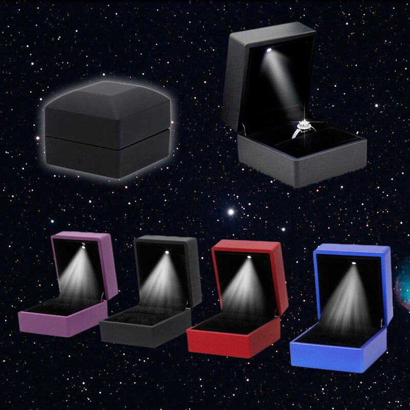 Led Verlichte Earring Ring Box Wedding Engagement Ring Sieraden Display