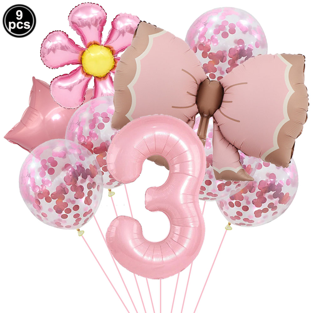 Juego de globos de hadas y flores, globos de mariposa, decoraciones de 1 a 9 cumpleaños para niñas, suministros de decoración para de cumpleaños con tema de mariposa