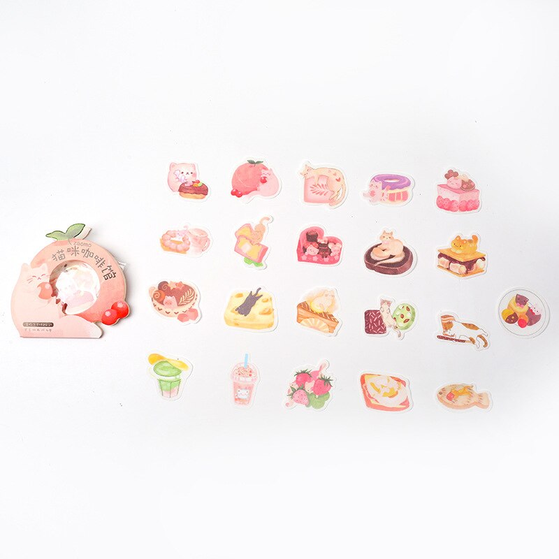 Eating Snacks Series Cute Sticker Custom Stickers Diary Stationary Flakes Scrapbook DIY Decorative Label flower Stickers set: 4
