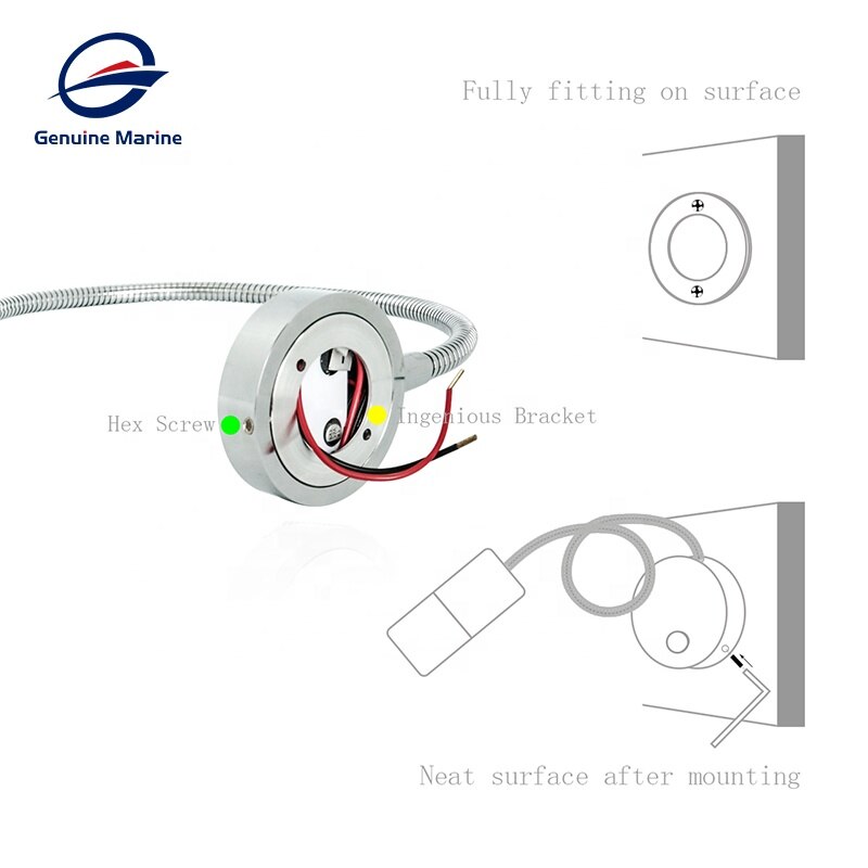 12V 3W LED Reading Light Headboard Touch Switch Touch Dimming RV Reading Light LED Wall Lamp