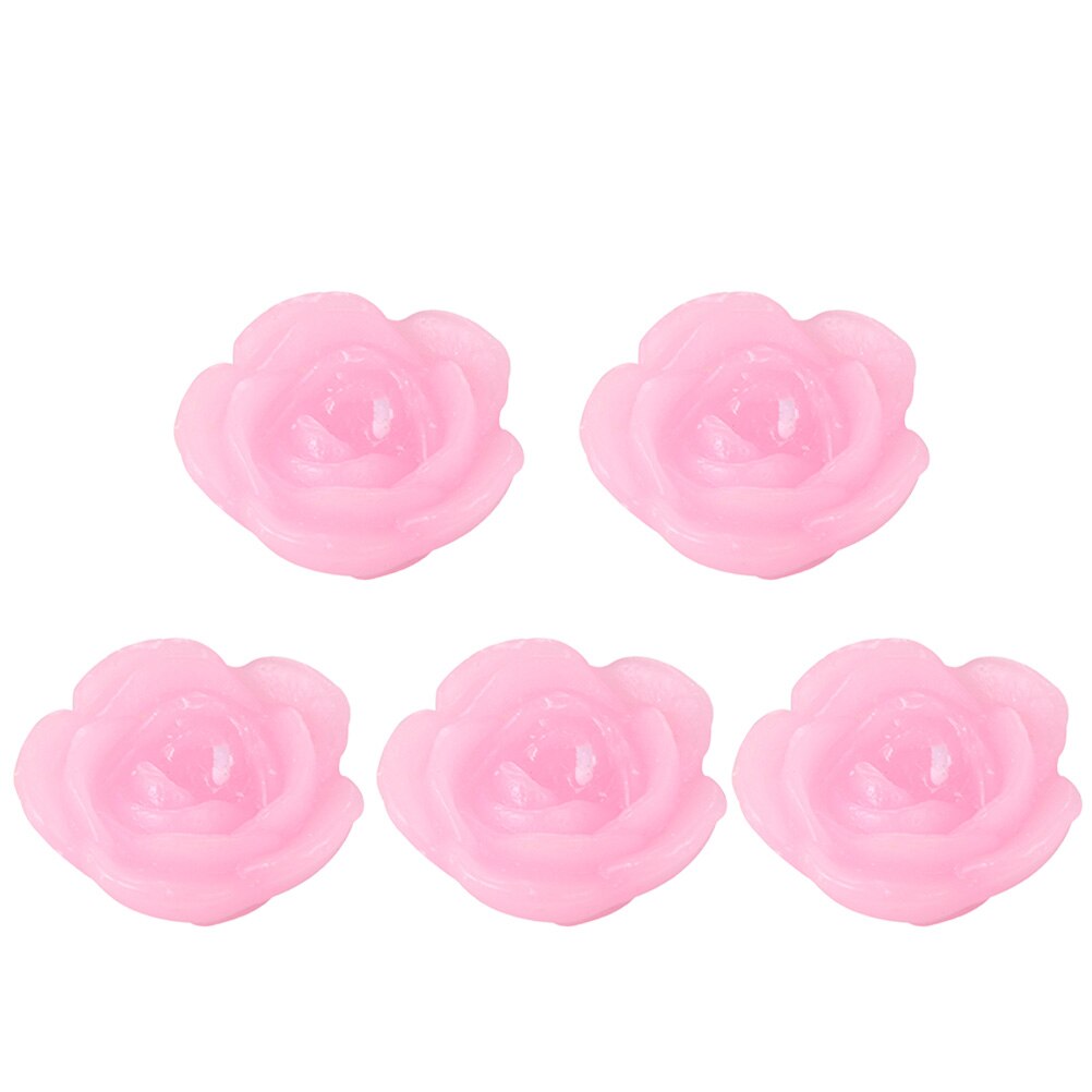 5Pcs Candles Decorative Romantic Flower Candles Rose Candles Floating Candles for Party