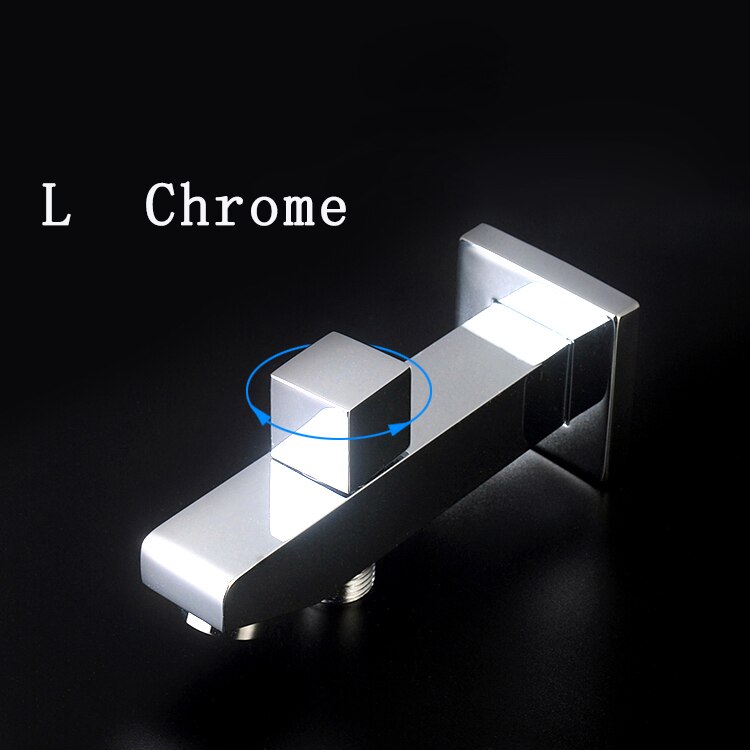 BECOLA – bec de robinet mural en laiton chromé/noir, bec carré et rond, accessoires de robinet de douche cascade: L-CHROME