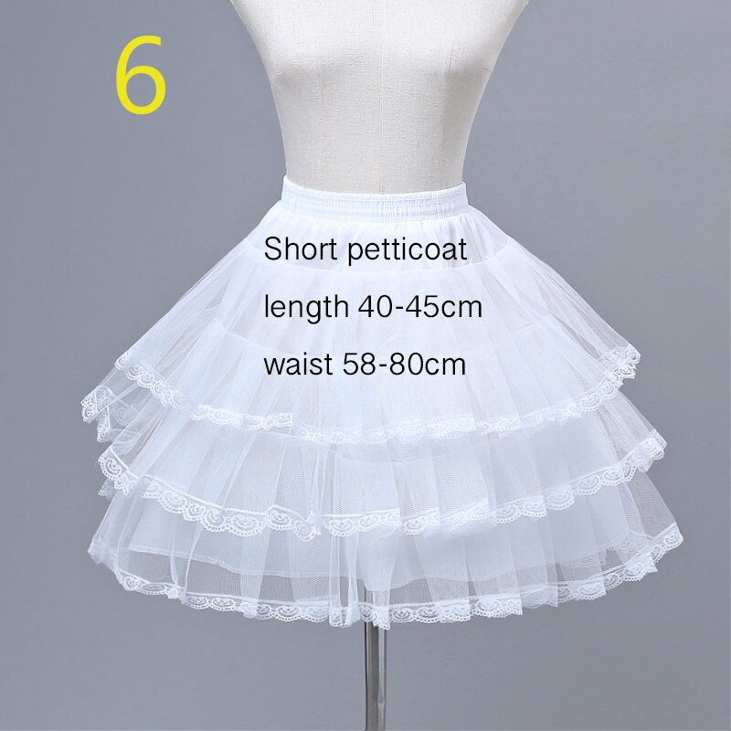 JIERUIZE Wedding Petticoat Crinoline Slip Underskirt Short Dress Cosplay Petticoat: NO.6