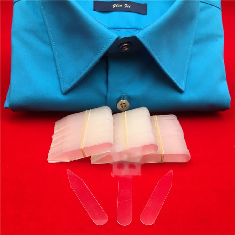 Conjunto de refuerzo de cuello de plástico para hombre, ropa de vestir, camisa, , transparente, 55x10mm, 200 Uds.