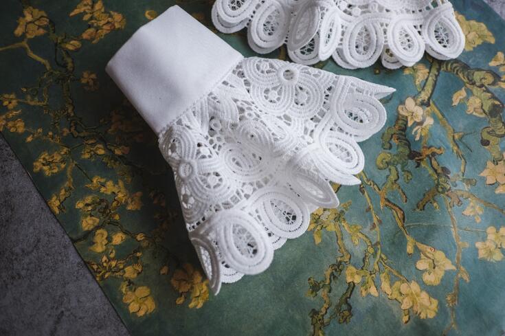Vrouwen Vintage Kant Handschoen Dame Nep Kant Arm Mouw Nep Mouw Vingerloze Handschoen R462