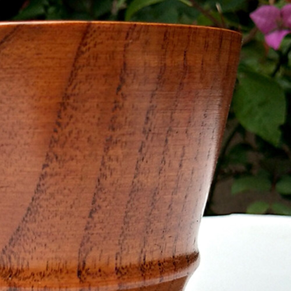 300ml Wooden Coffee Cup Cup Teacup Non-slip for Home Office Cafe (Khaki)