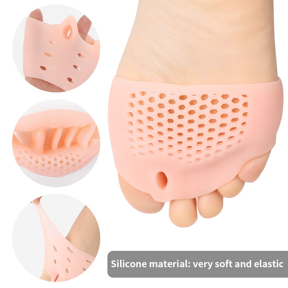 Silicone Forefoot Metatarsal Pads Pain Relief Orthotics Foot Massage Anti-slip Protector High Heel Elastic Cushion Foot Care