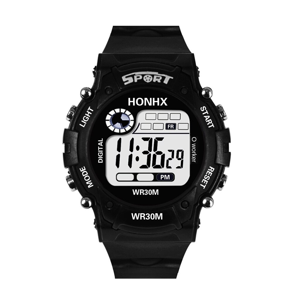 Udendørs sport digitale ure multifunktion herre elektronisk ur vandtæt alarm led display ur gult armbåndsur herre: 58-1-2