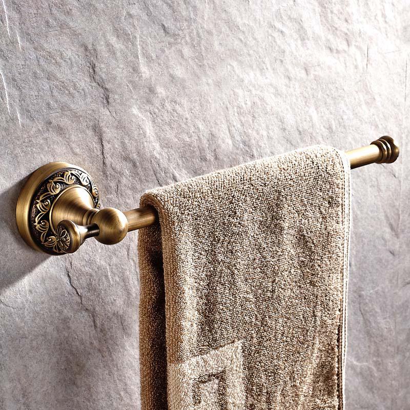 TT Antike soild messing carving bad zubehör bronze runde basis wand montieren bad hardware set wc pinsel halter: towel ring0