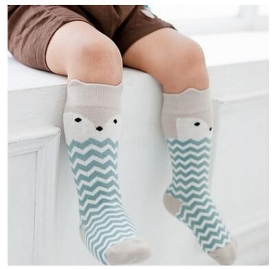 Baby cartoon kindersokken stereo oordopjes antislip vloersokken kniehoge meisjes beenwarmers kniehoge panty