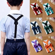 Trend Boys Kids Adjustable Suspenders Bow Tie Set Baby Toddler Girls Child Casual Elastic Classic Accessories
