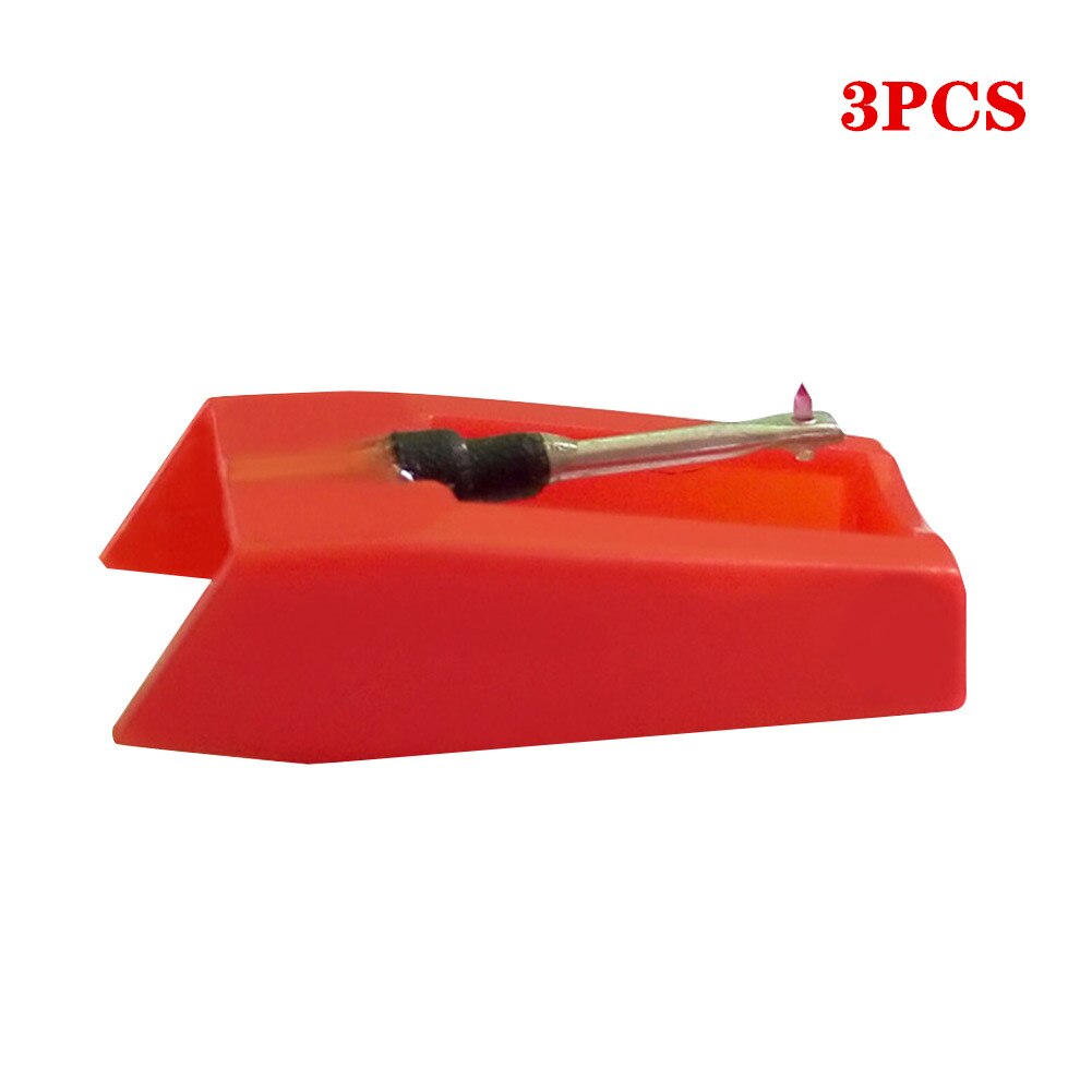 1/3/5Pcs Draaitafel Vinyl Stylus Naald Dynamische Magnetische Vinyl Recorder Reader Voor Draaitafel Platenspeler Grammofoon accessoires: Rood