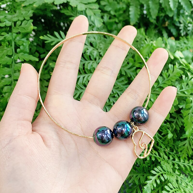 Say Diameter 6-10 CM Guam Micronesia Marshallese Hawaii Glass Pearl Heart Pineapple Charm Man Woman Bracelet Bangle GJZ404