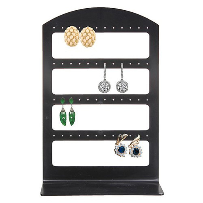 48 Gaten Sieraden Organizer Stand Black Plastic Earring Houder Persoonlijke Praktische Oorbellen Display Rack Koreaanse Stijl