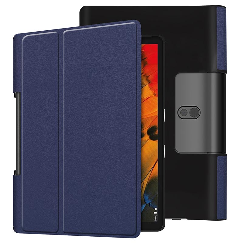 Cover For Lenovo Yoga smart tab 10.1 case YT-X705F Ultra thin PU Leather Stand Flip Case for Lenovo Yoga Tab 5 Case Coque: Navy