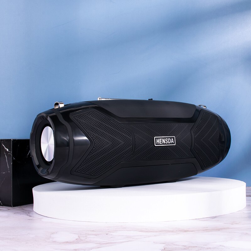 High Power 40W Wireless Speakers For Bluetooth PC Computer Portable Outdoor Column Stereo Subwoofer Boom Box Music Center Radio: BLACK