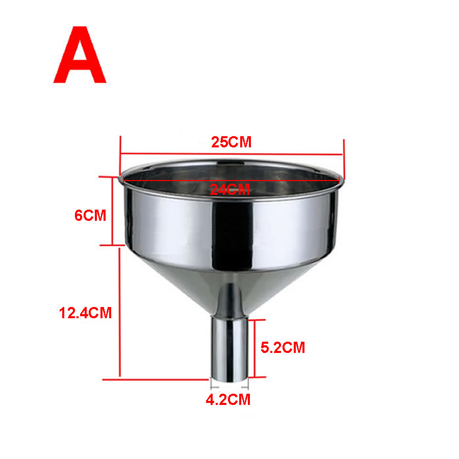 Grote Trechter Roestvrij Stalen Metalen Wijn Trechter Brandstof Trechter Grote Extra Grote Riem Vergiet Trechter 25Cm