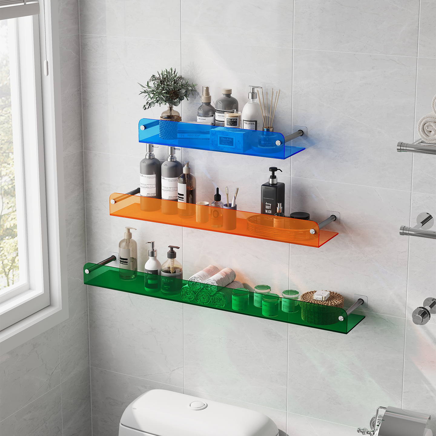 Akrylowa półka ścienna robić łazienki, półka ekspozycyjna na figurki Muzyka pop, wisząca półka na zdjęcia robić łazienki, sypialni, kuchni, salonu