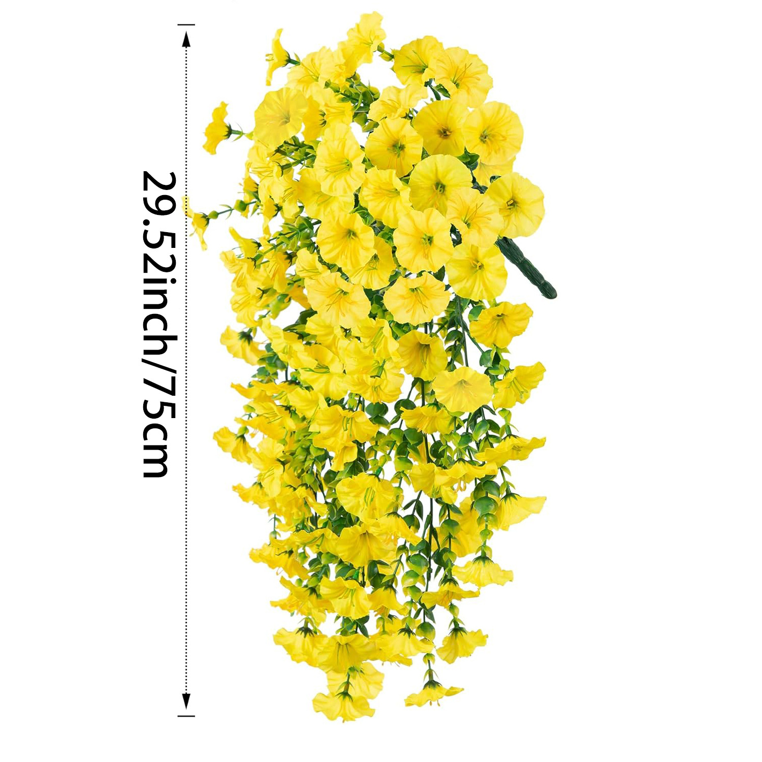 1/2 stuks kunstmatige hangende bloemen, paarse windbloemen van imitatiezijde met lange ranken, uv-bestendig, voor huis, tuin en balkondecoratie.: Xs (oud) / Oranje