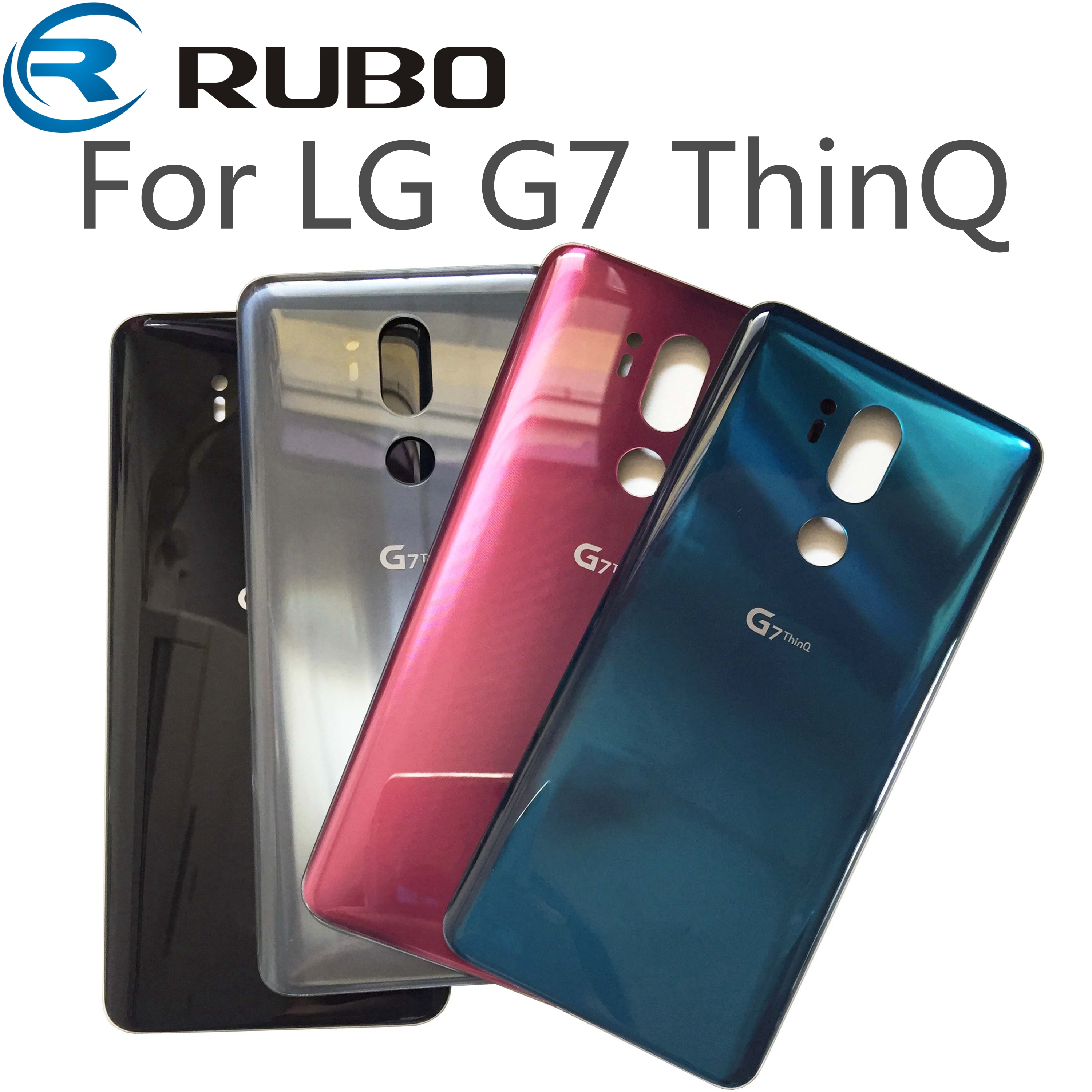 Für LG G7 ThinQ Zurück Gehäbenutzen Glas Hinten Batterie Abdeckung für G7 ThinQ G710em 6.1 "Hinten Tafel Mit Klebstoff Ersatz Reparatur Teile