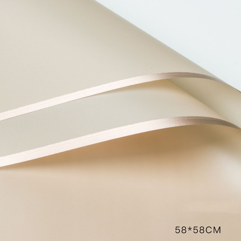 20pcs/lot Tissue Paper Gold Border Rose Flower Wrapping Paper Craft Scrapbooking Korean Wrap Floristics Bouquet Decorative: Khaki