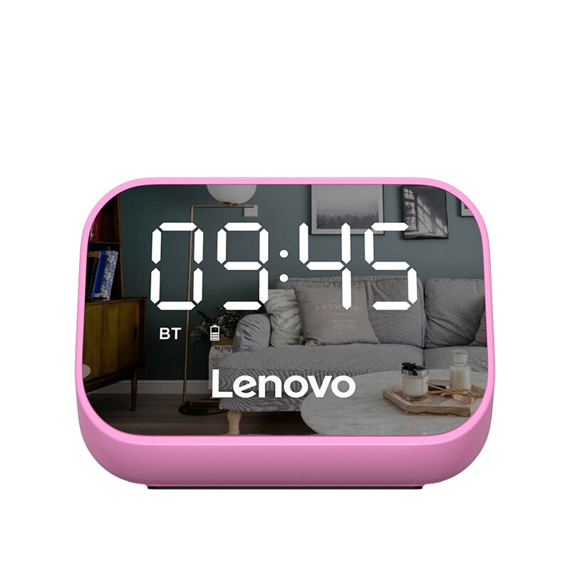 Lenovo Smart Clock Bluetooth Speaker Subwoofer Stereo Player LED Digital Smart Alarm Clock Bedroom Bedside Wake Up Clock: Pink