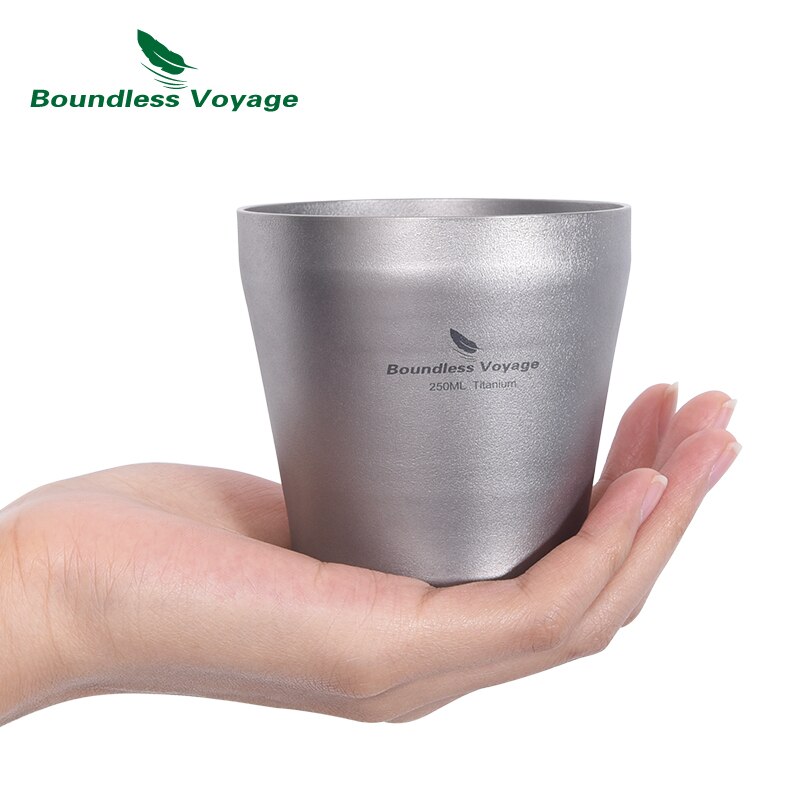 Grenzeloze Voyage Titanium Bier Mok Outdoor Camping Sap Koffie Thee Cup Servies Drinkware 250Ml Ti3083D