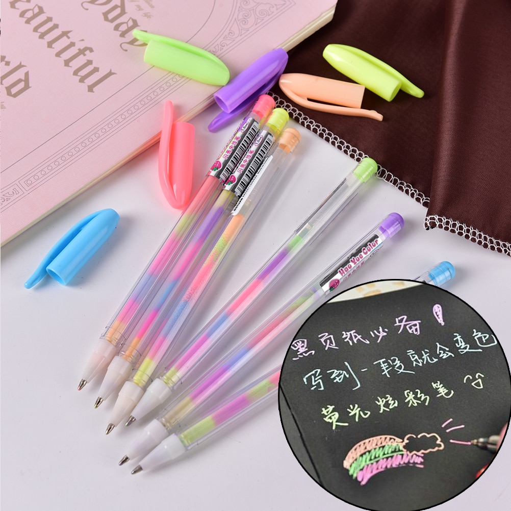 1pcs Rainbow Meerdere Kleuren Marker Markeerstift Schrijfpen Briefpapier School kantoorbenodigdheden