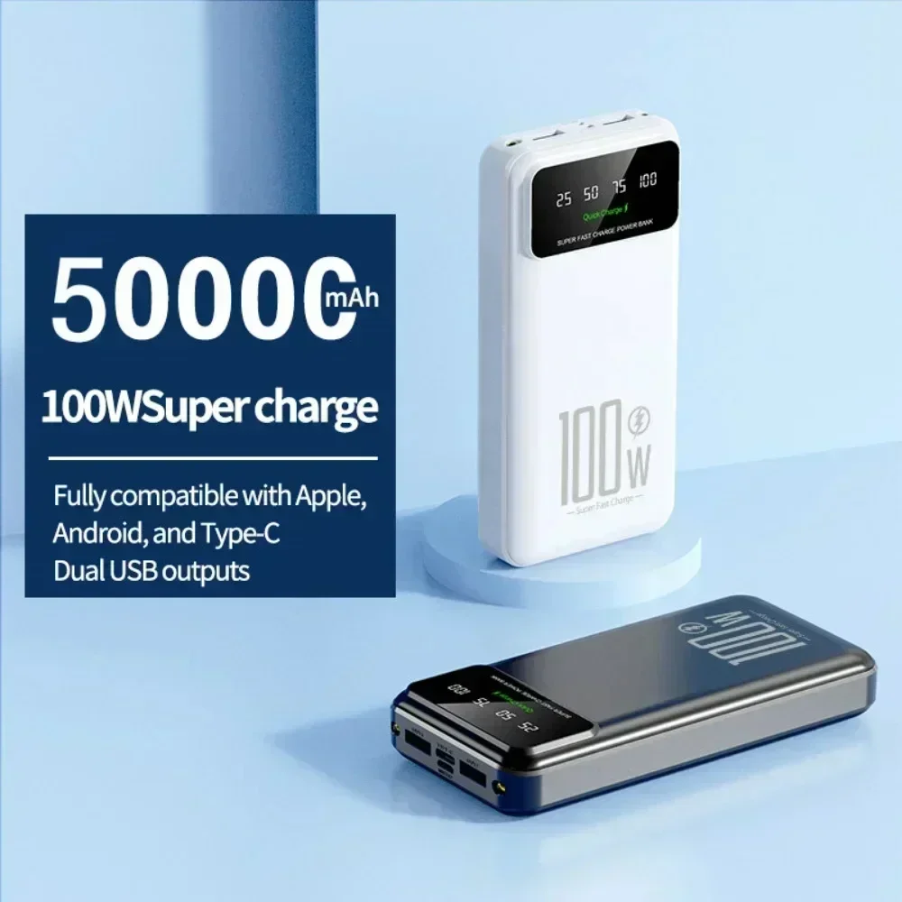 50000mAh haute capacité 100W charge rapide batterie externe chargeur Portable batterie Powerbank pour iPhone