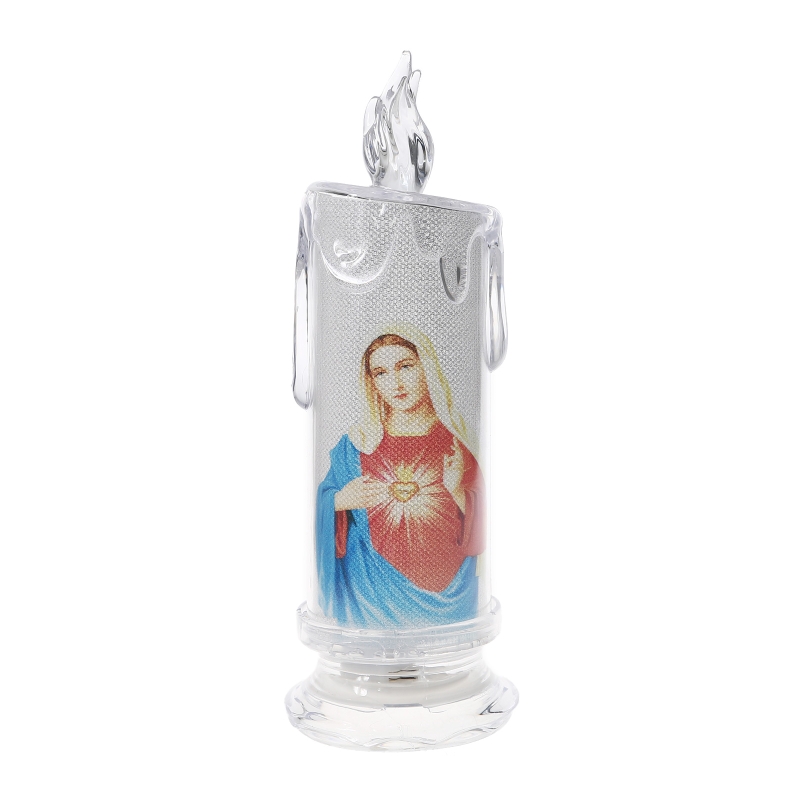 Lampe à bougie électronique sans flamme, bougie de prière consacrée, lumière de jésus vierge, décoration religieuse