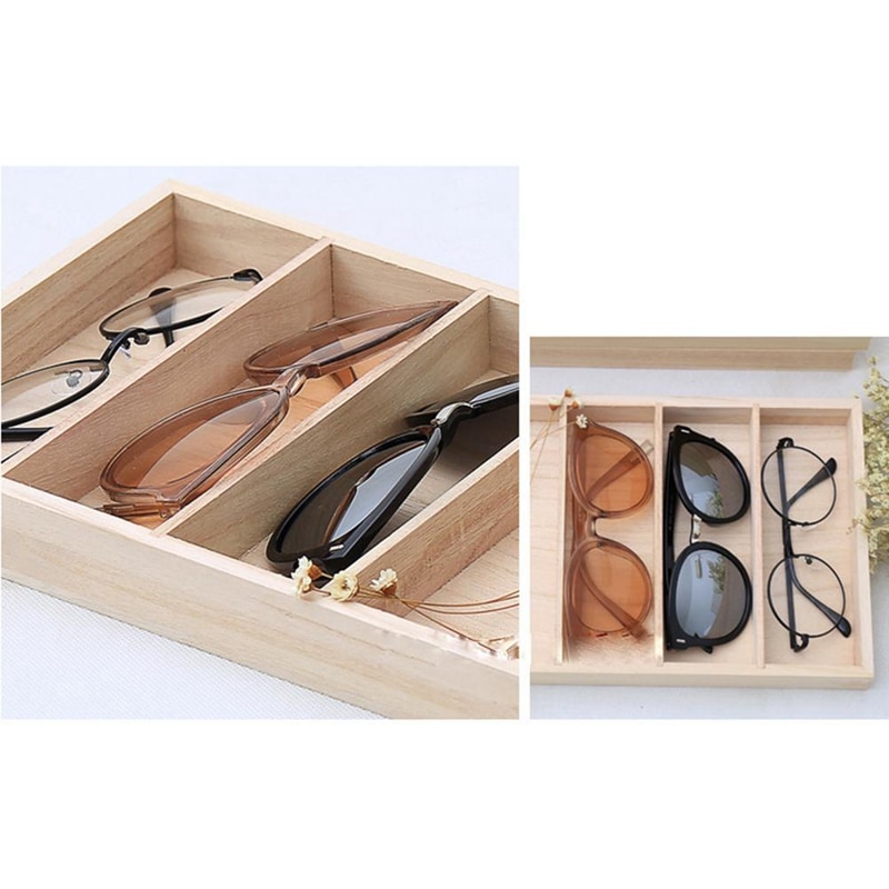 Brille display organisator briller display boks solbriller opbevaring tilfælde tilpasset trækasse til