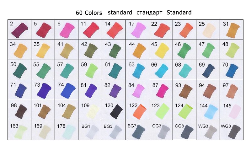 Touchfive Markers 12/24/30/40/60 80/168 Colors For Draw/Sketching/Alcohol/Dual Tip/Marker Sketchbook Artist Supples: 60 Colors Student