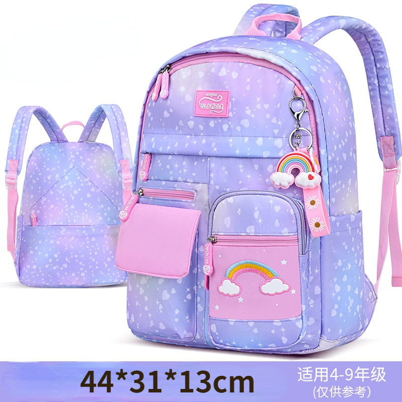 Zaini scuola per bambini arcobaleno moda per ragazze zaini scuola ortopedici primari impermeabili zaino per bambini zaino per libri mochilas: large purple