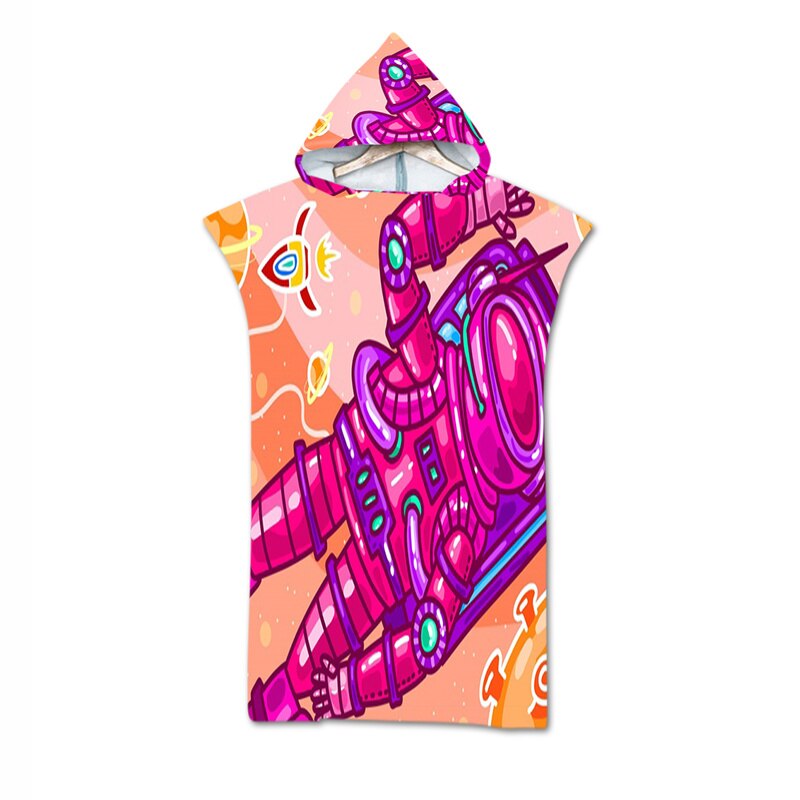 Bata de baño con capucha de microfibra para adultos, Toalla de baño con estampado geométrico de Graffiti de animales, ropa de playa para nadar y surfear