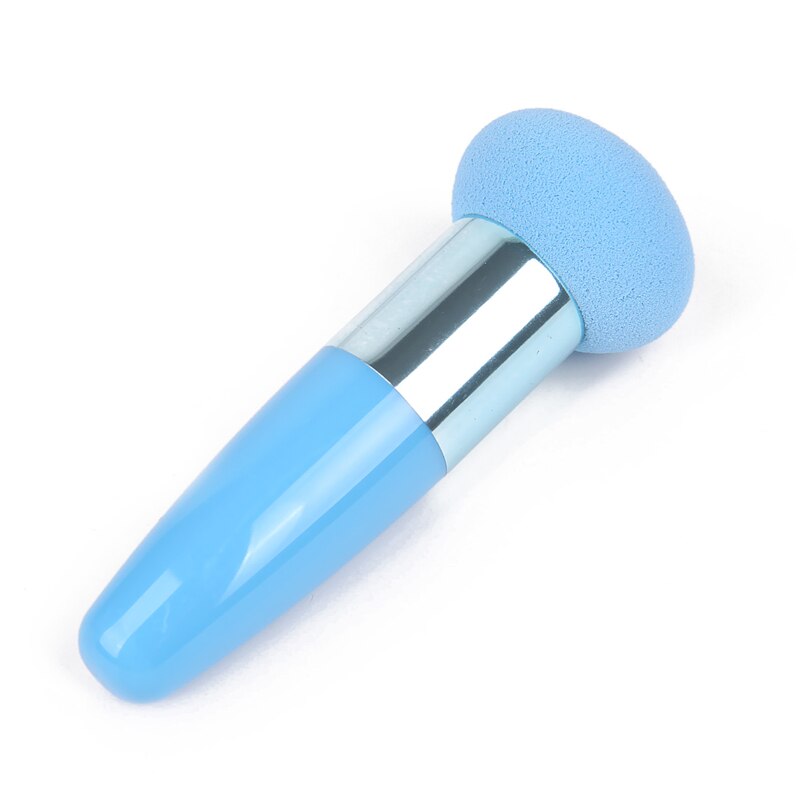 4 Colors Round Mushroom Sponge Puff Stick Rods Chubby Makeup Brushes Foundation Powder Brush Face Cosmetic brochas maquillaje: Blue