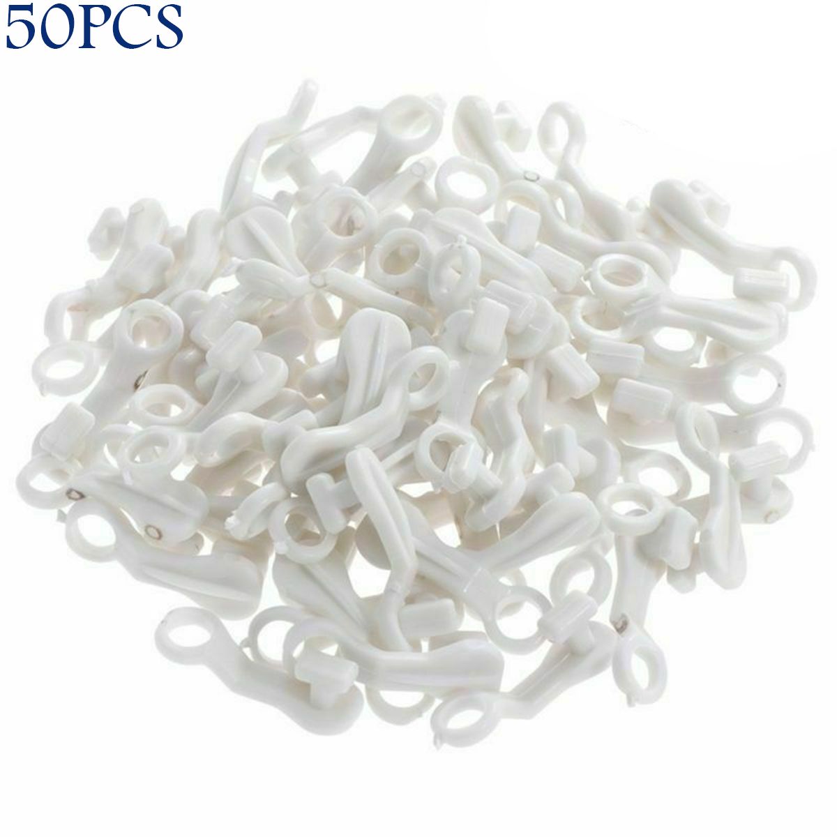 Accesorios de agarre resistente para cortinas, gancho de deslizamiento para colgar cortinas en el hogar, Riel de anillo, 50 Uds.: Default Title