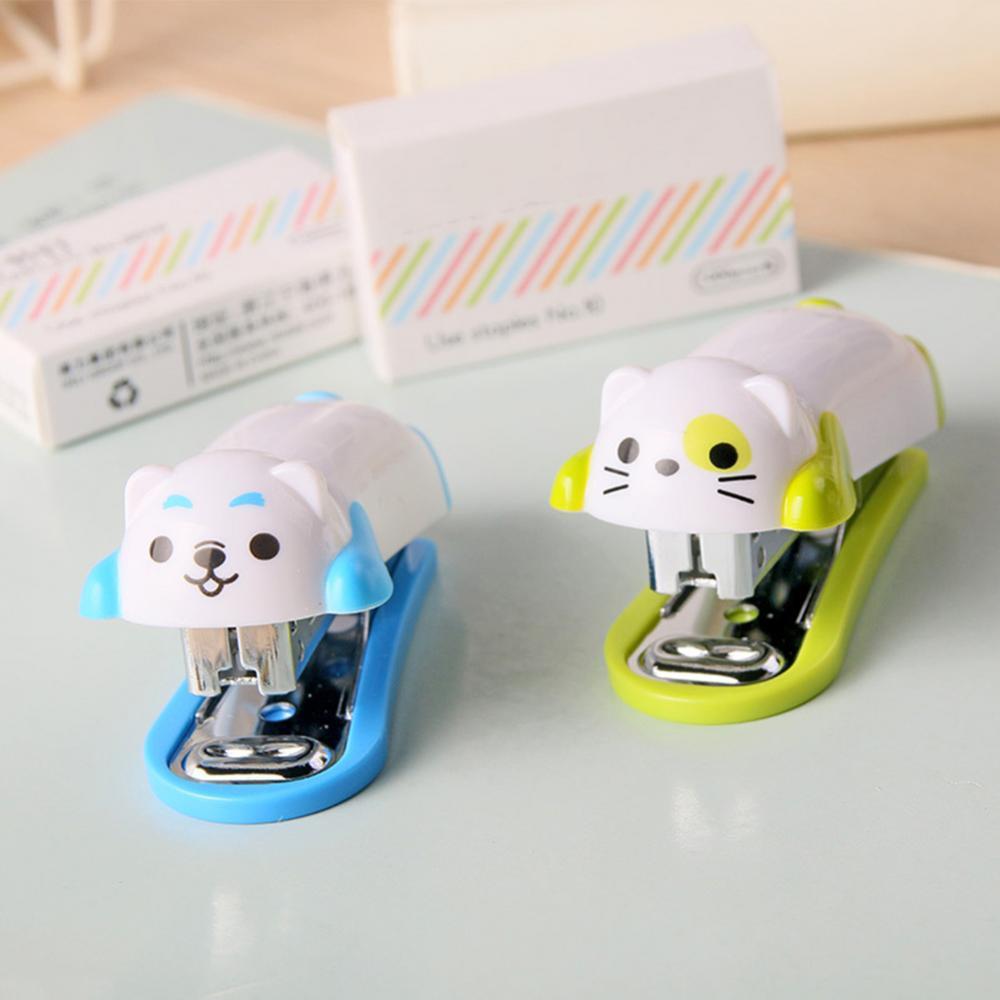 Stapler Mini Cartoon Dog Desktop Stapler Home Office Stationery with Staples Child Office School Supplies