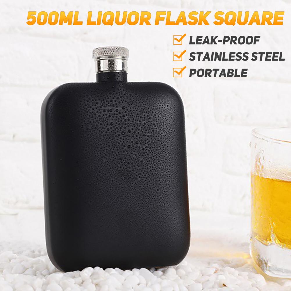 Flagon Portable Liquor Flask Stainless Steel Safe Great Stainless Steel Black Pocket Flask