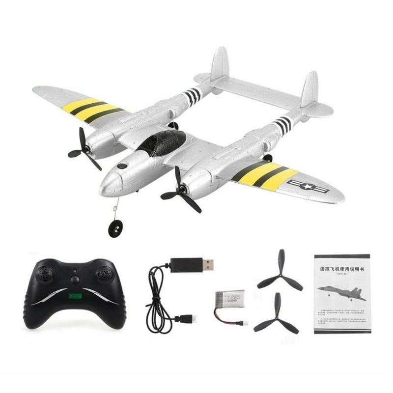 P38 Rc Vliegtuig 2.4Ghz 2ch Rc Romote Controle Vliegtuig Outdoor Model Voor Kids Vlucht Speelgoed Jongens Q7X2: Default Title