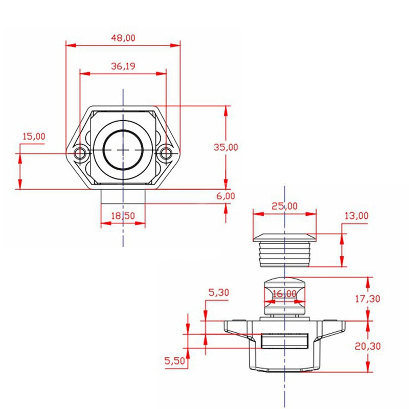 20Mm Diameter Camper Push Lock Rv Caravan Boot Lade Klink Knop Lock Home Kast Lade Lock Knop Lock Meubels hardware