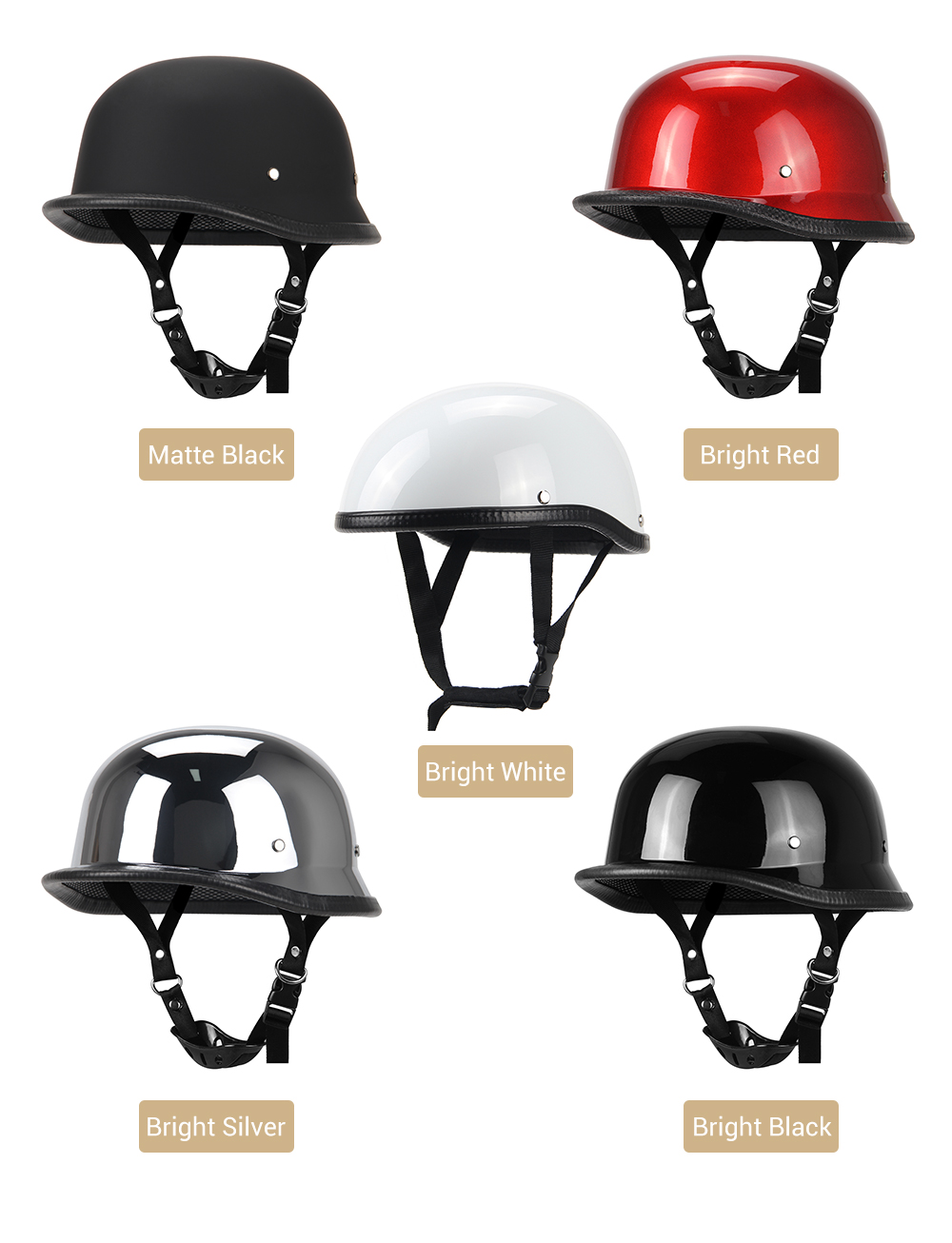 Motor halve helm Duits lederen vintage helm Casco Moto motorfiets open helm Biker Pilot DOT-certificering S-XXL