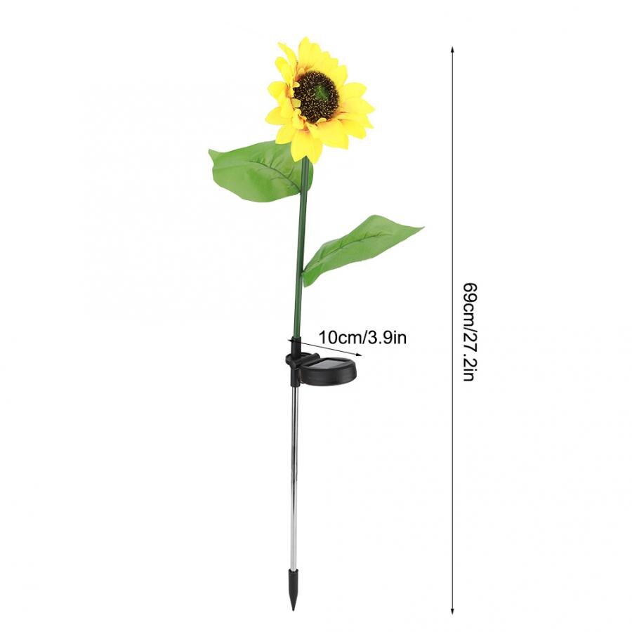 2 pces diodo emissor de luz solar alimentado à prova dsunflower água girassol solar jardim estaca luzes para jardim ao ar livre pátio jardim quintal decoração