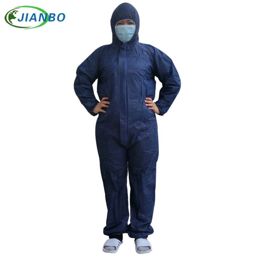 Wegwerp Beschermende Overall Veiligheid Bescherming Non-woven Stofdicht Kleding Cleanroom Kledingstuk Enkele-Gebruik Hooded Pak Jas